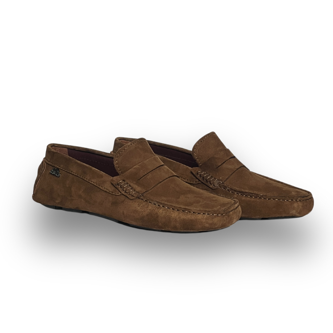 Grandeur Genuine Leather Suede Loafers - Dark Cognac