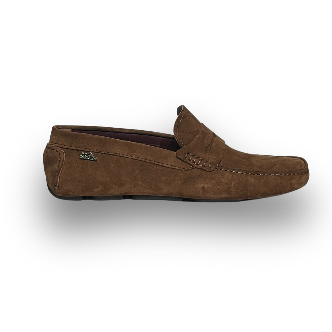 Grandeur Genuine Leather Suede Loafers - Dark Cognac